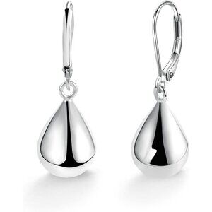 925 Sterling Silver Teardrop Leverback Earrings for Women - Hypoallergenic
